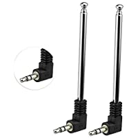 Bingfu Antena de Radio FM TV Antena Telescópica 4 Secciones 25 cm 3.5 mm Adaptador Antena 2 Kit para TV FM Am Recepción…
